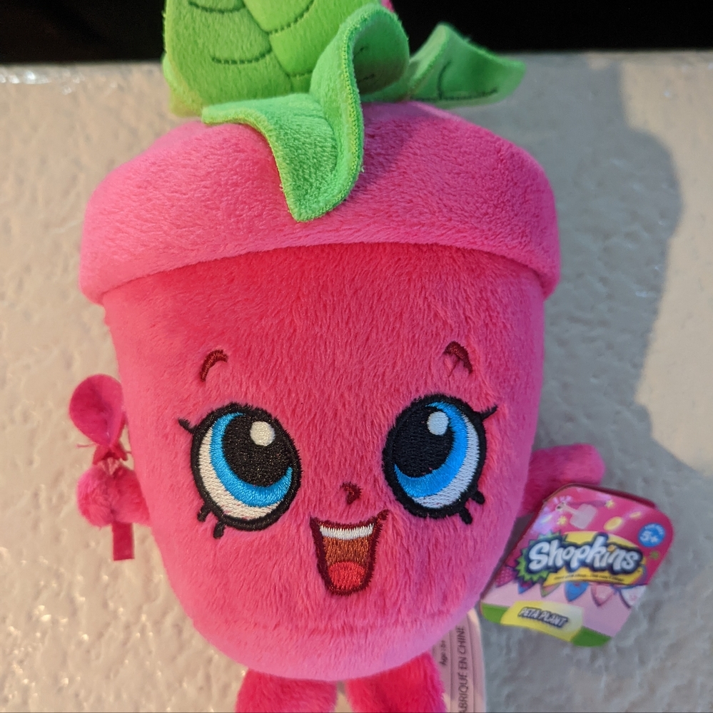 Shopkins 6" Plush Peta Plant Flower Pot Doll New NWT Pink Moose Just Play Toy